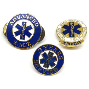 Lot of 3 Emergency Medical Technician EMT Vintage Collectable Pins